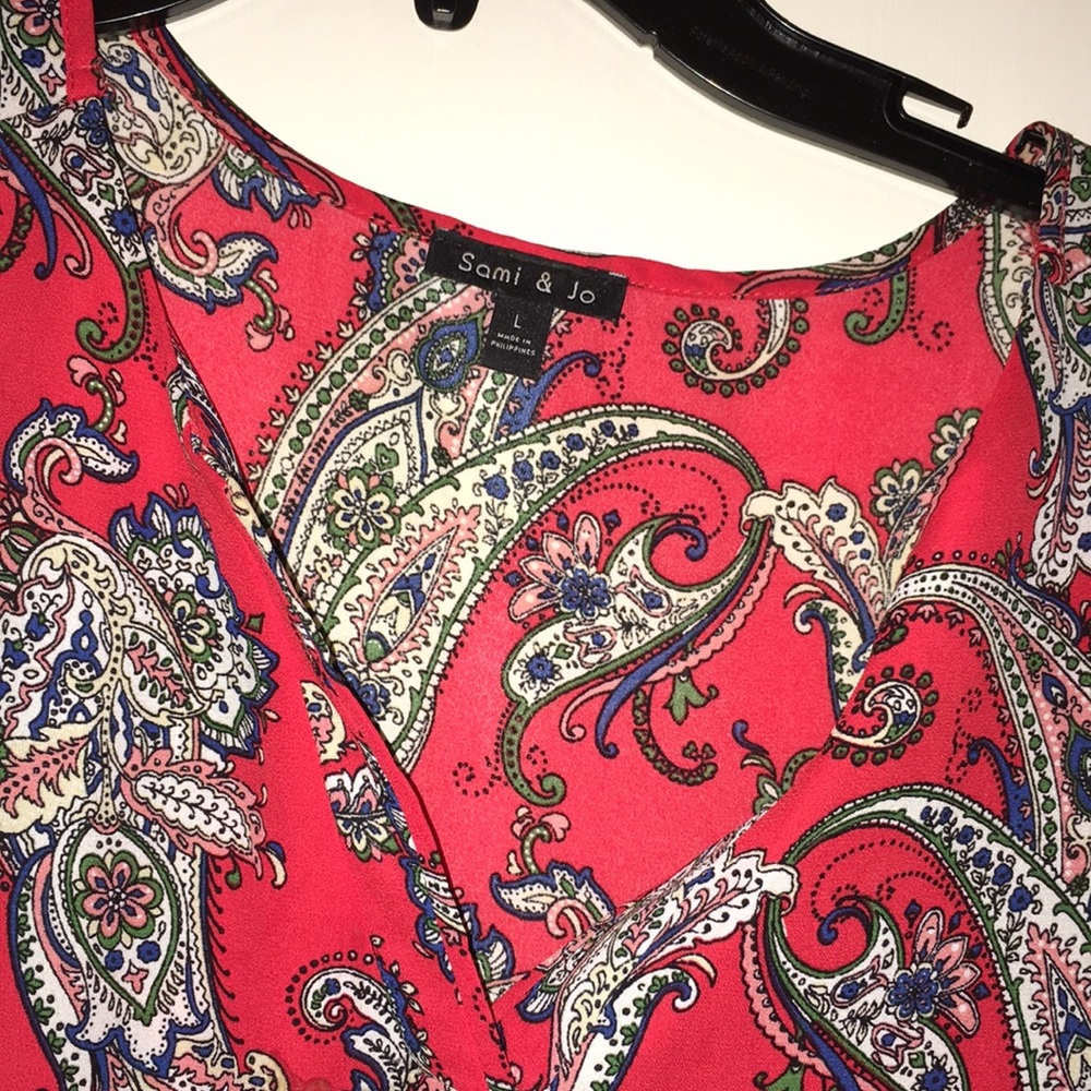 Red multicolored top - Picture 3 of 4